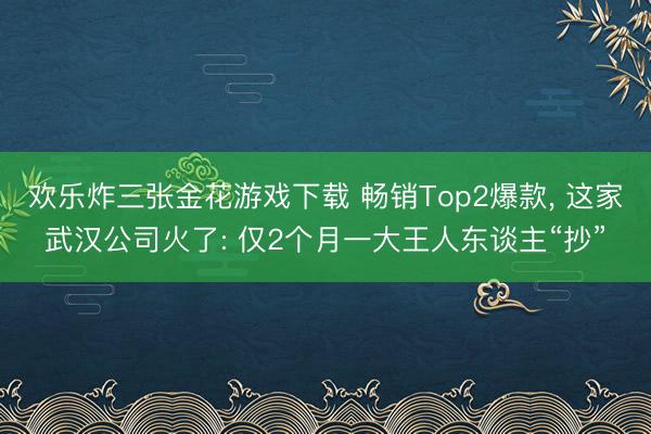 欢乐炸三张金花游戏下载 畅销Top2爆款， 这家武汉公司火了: 仅2个月一大王人东谈主“抄”
