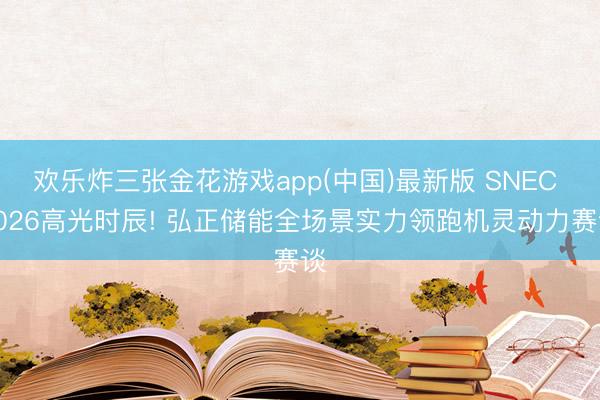 欢乐炸三张金花游戏app(中国)最新版 SNEC 2026高光时辰! 弘正储能全场景实力领跑机灵动力赛谈