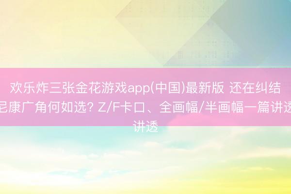 欢乐炸三张金花游戏app(中国)最新版 还在纠结尼康广角何如选? Z/F卡口、全画幅/半画幅一篇讲透