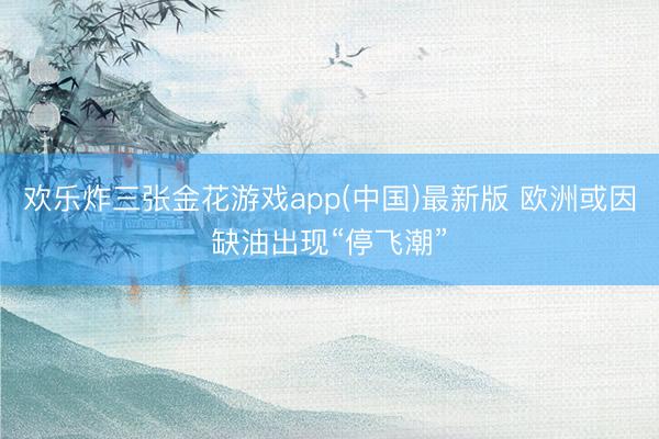 欢乐炸三张金花游戏app(中国)最新版 欧洲或因缺油出现“停飞潮”